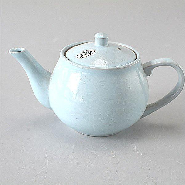 急須 ティーポット 水色 茶漉しつき