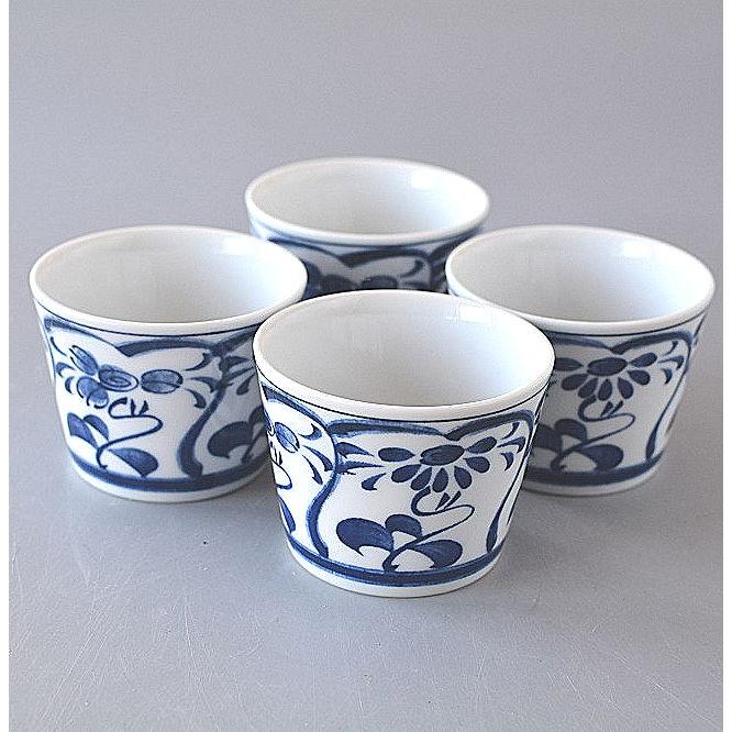 蕎麦猪口 4個セット藍の花 小鉢