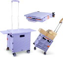 キャリーカート 折りたたみ 大容量50L ショッピングカート 4輪自在 耐荷重50KG キャスター ストッパー付き コンパクト ふた付き 買い物カート ブラック...
