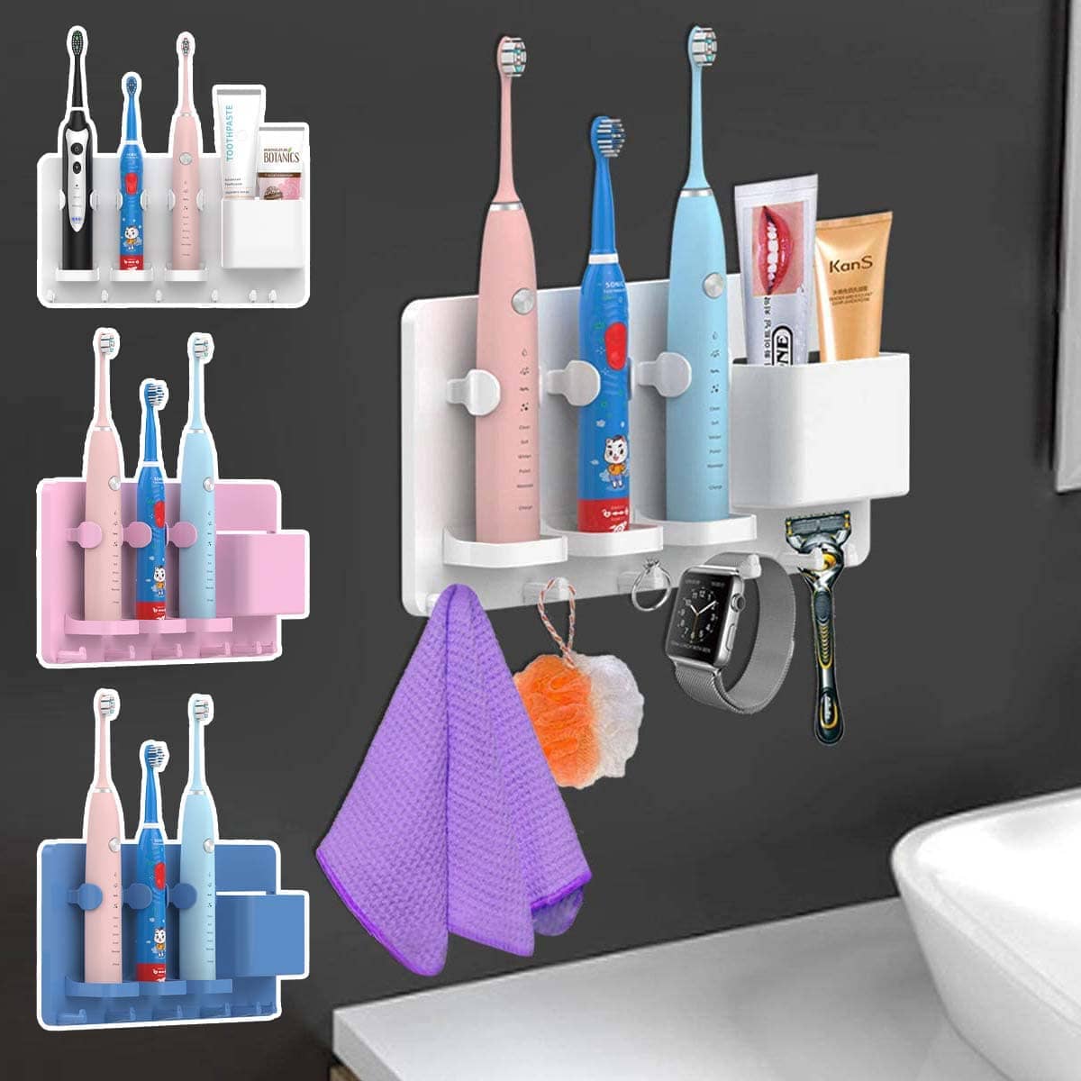 電動歯ブラシホルダー 壁掛け 置き型 トゥースブラシスタンド 歯ブラシ立て バスルーム収納 歯ブラシス..