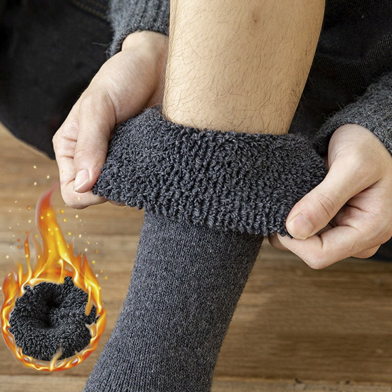 【靴下三足SET】メンズウールソックス フロアソックス メンズ 冬 トールコットンソックス ブリティッシュスタイル タオル保温靴下 保暖 厚み 暖かい レトロ ファッション カジュアル ウール 高品質 綿の靴下 防寒対策 37-44ワンサイズ