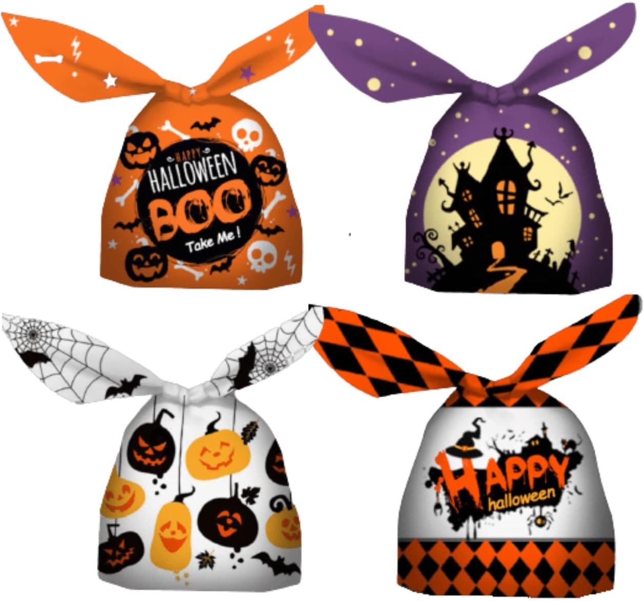 100枚セット ハロウィン ラッピング キャンディバッグ お菓子袋 小分け プレゼント袋 子供 準備簡単 ラッピングバッグ 包装袋 パンプキン 可愛い ギフトバッグ おしゃれ プレゼント ハロウィーン パーティーグッズ 2308