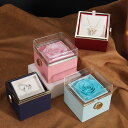 回転 瑰 ジュエリー収納 ロマンチックな告白永遠の花バラ回転ジュエリーボックス完成品指輪 反転ジュエリー収納ボックス 女性向けギフト サプライズプロポーズ 高級...