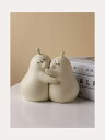 梨 抱きしめ かわいい 萌え おしゃれ 置物 オブジェ 本棚の飾り ブックエンド 本立て ペア 磁器製 白い インテリア 雑貨
