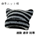 猫耳ニット帽 猫耳 帽子 サブカル系 y2k 地雷系ファッション ねこ耳 ニット ニット帽子 防寒 帽子 冬 シンプル ロング ニット帽 のびのびフリーサイズ ...