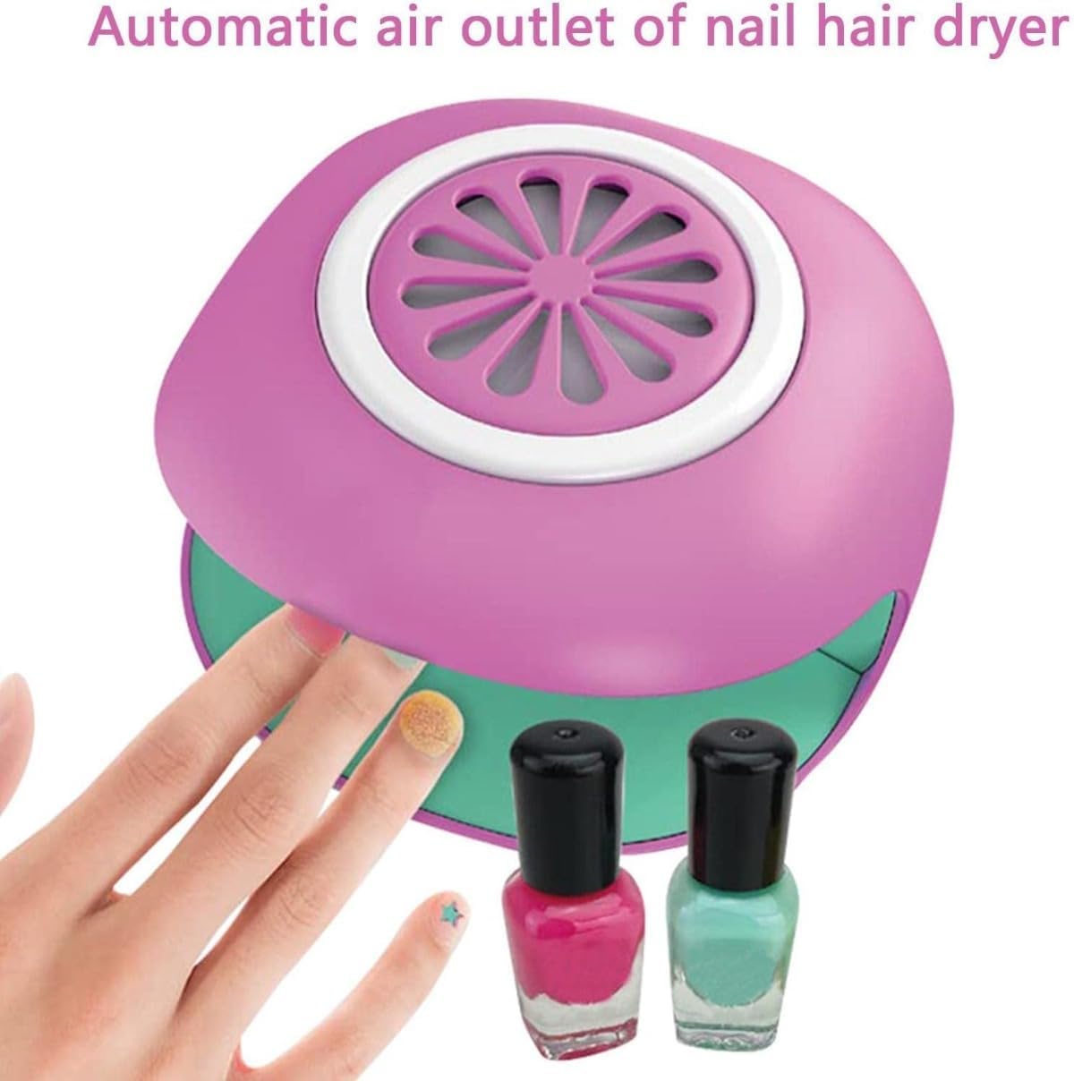 マニキュア 子供用ネイルポリッシュセット ネイルドライヤー付きガールネイルセット 女の子用ネイルアートキット ティーンズスパメイクアップキット 子供のふりをするメイクアップおもちゃネイル用品 誕生日パーティーギフト用