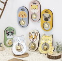 可愛 ドアベル 風鈴 木製 ドアフック 家庭用 玄関 入り口 純銅 猫犬 チャイム 店舗(3)