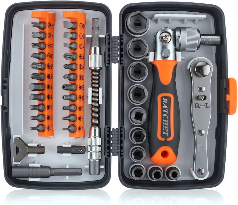 38in1 精密ドライバーセット工具 ドライバーセット 六角ねじスパナ特集 六角ねじ・十字ネジ・−・型・Y型・U型・米字型 回す方向調整 方向曲がり 延長可能 自由組み合わせドライバーセット (38in1)