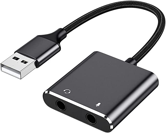 USB オーディオ 変換アダプタ 外付け サウンドカード USB 3.5mm ミニ ジャック ヘッドホンマイク端子付..