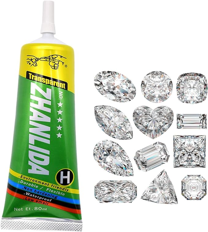 80ml 大容量 DIY ラインストーン用クリア接着剤 クラフト用接着剤 超粘着ジュエリー接着剤、ガラス、木..