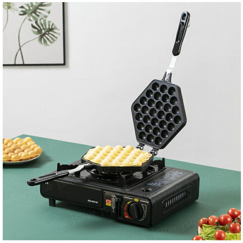 エッグワッフルメーカー 香港ワッフル焼き器 たこ焼きプレート 丸型エッグパフ エッグワッフルパン 鶏蛋仔 バブルワッフル ガス火対応 家庭用業務用 朝食 DIY キッチン用品 製菓道具 調理器具 お菓子作り おうち時間 おやつ作り 新生活
