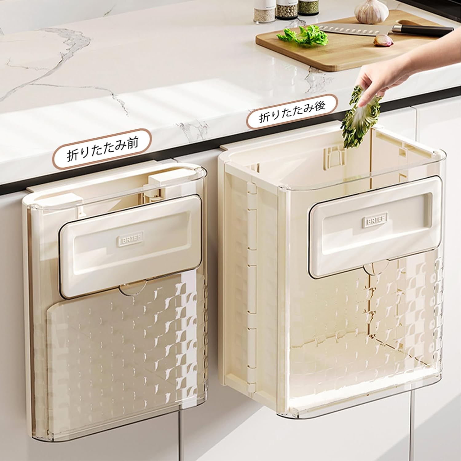 【 ポイント10倍！】ゴミ箱 壁掛け式 ごみ箱 折りたたみ式 大容量 10L 大口径 スライダー式 ぶら下げご..