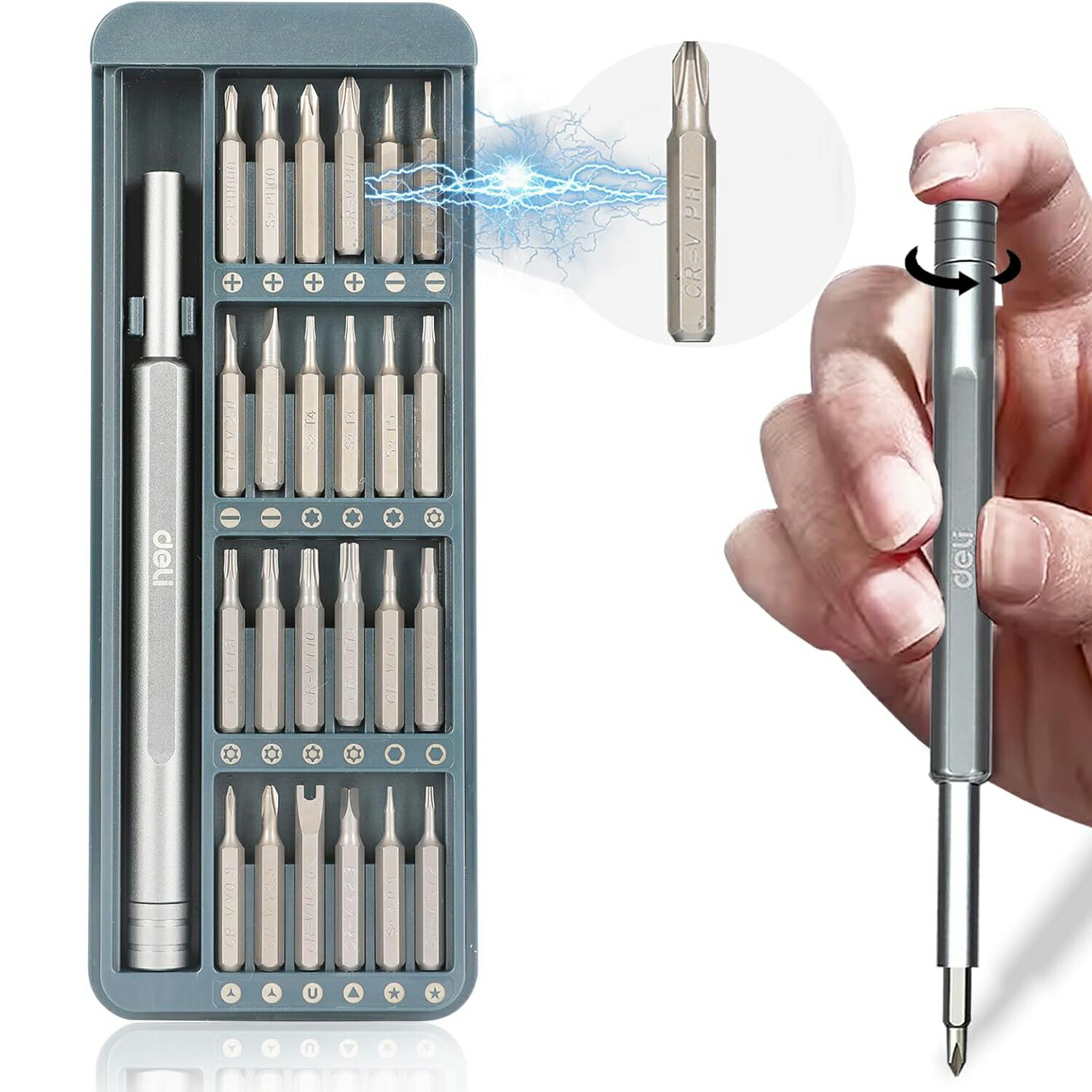 【 ポイント10倍！】精密ドライバーセット 特殊ドライバー 磁石付き 25in1 三角 六角 星型 y字 プラス マイナス ネジ回し ドライバー スライド式蓋収納ボックス S2+CRV素材 switch ps4 時計 iphone DIY作業 ゲーム機 カメラ修理 修理キット 家電修理 工具 プラス マイナス