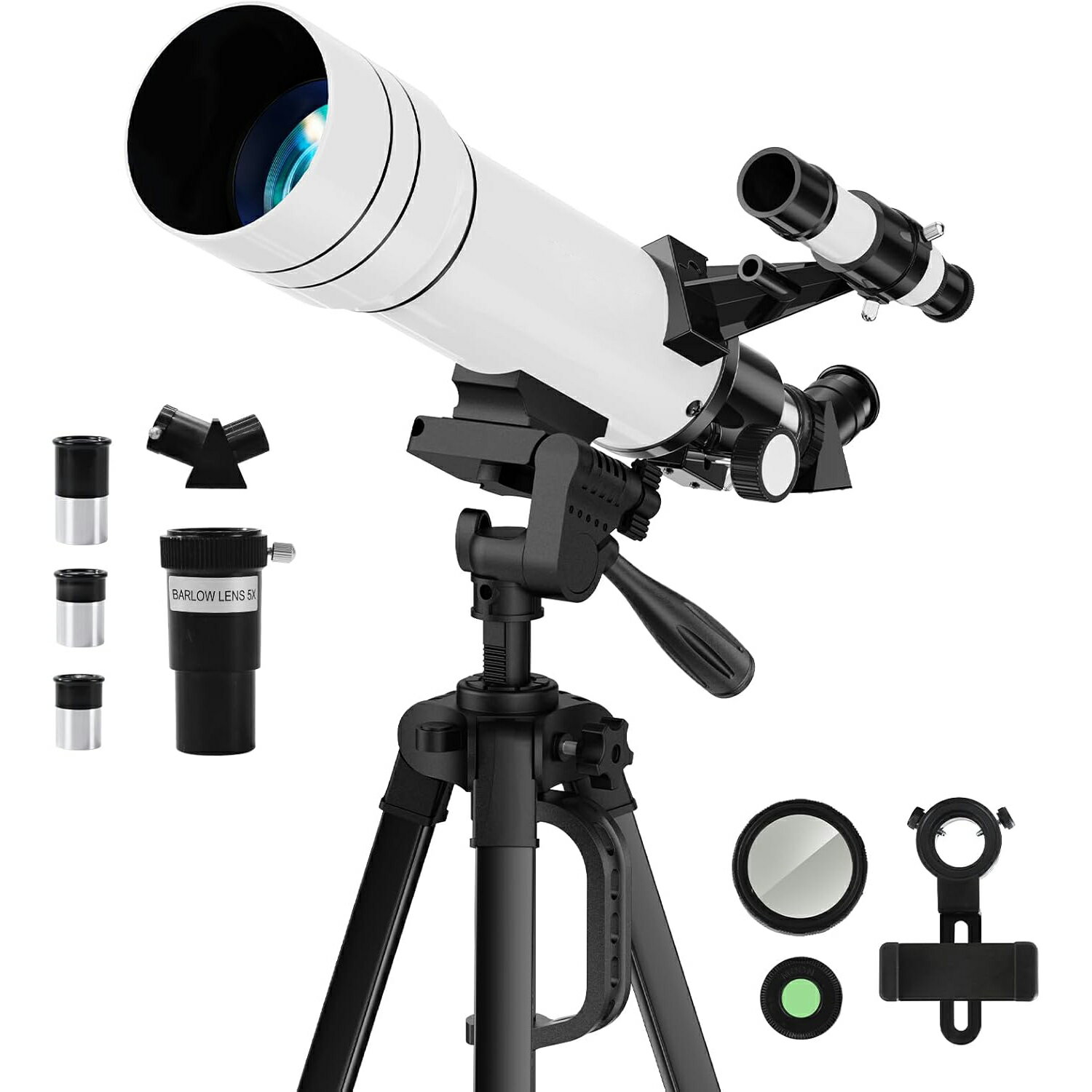 【時間限定! ポイント10倍!】 天体望遠鏡 子供用 大人使用可能 150倍以上 高倍率 天体観測望遠鏡(最大333倍)初心者に最適調整可能なアルミ三脚 スマー...