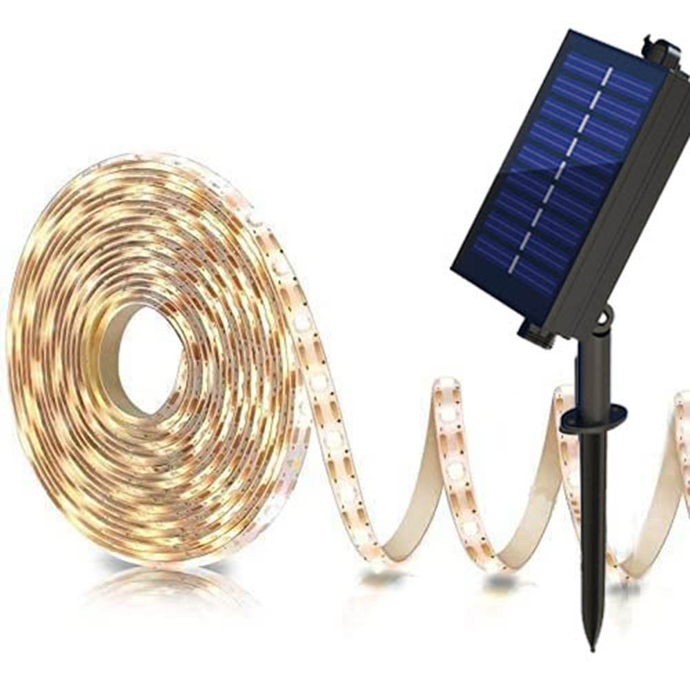 ソーラーライトストリップ ソーラー LED チューブライト 8パターン点灯 / リモコン付属 / クリアケーブル 屋外 防水 イルミネーション 間接照明 ロープライト 10m