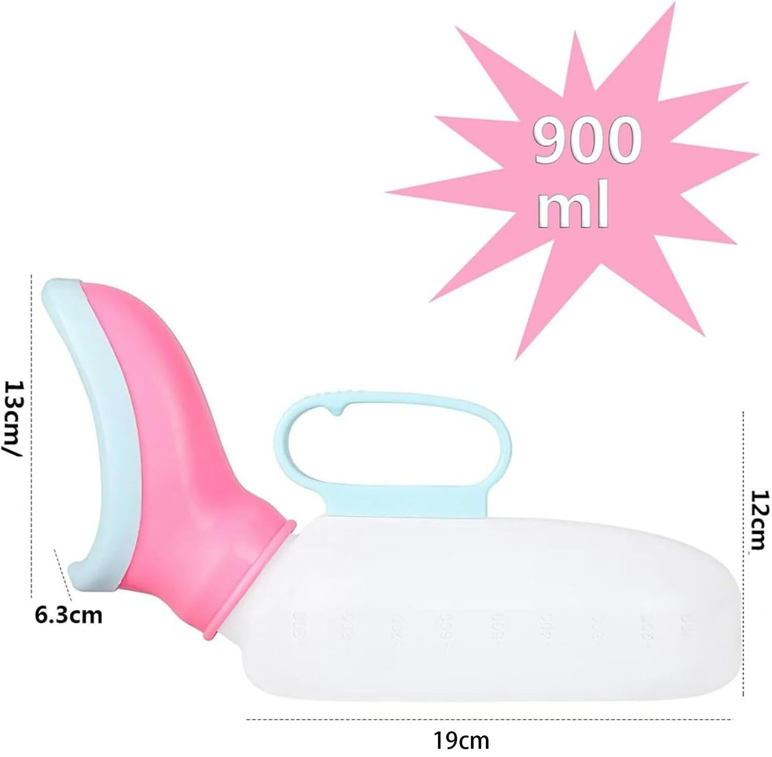 ＼月末限定★ポイント10倍／女性用再利用可能おしっこボトル 女性用ソフトマウスポータブル900ml小便器 ..