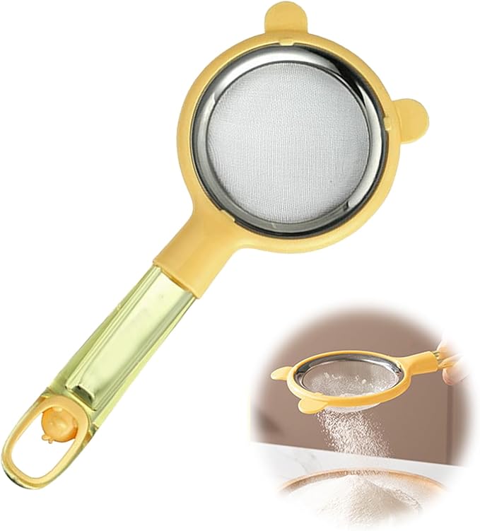 こし器 濾し器 粉ふるい 製菓用 細かい目 防錆 吊り下げ収納 かわいい 小麦粉/パン粉/玉子焼き/卵タル..
