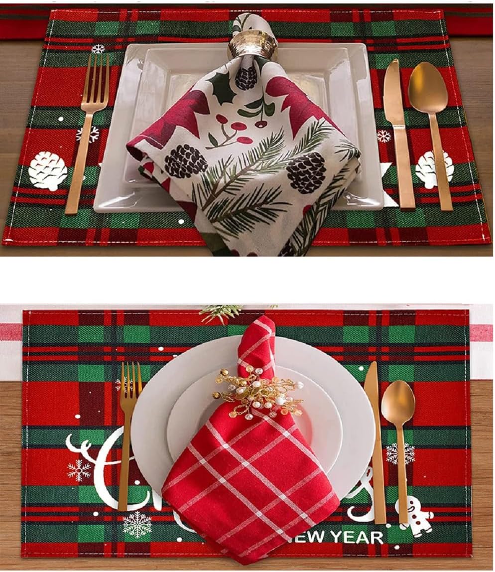 クリスマス テディベア ランチョンマット プレースマット 2枚セット クリスマス テディベア ランチョンマット プレースマット 2枚セット