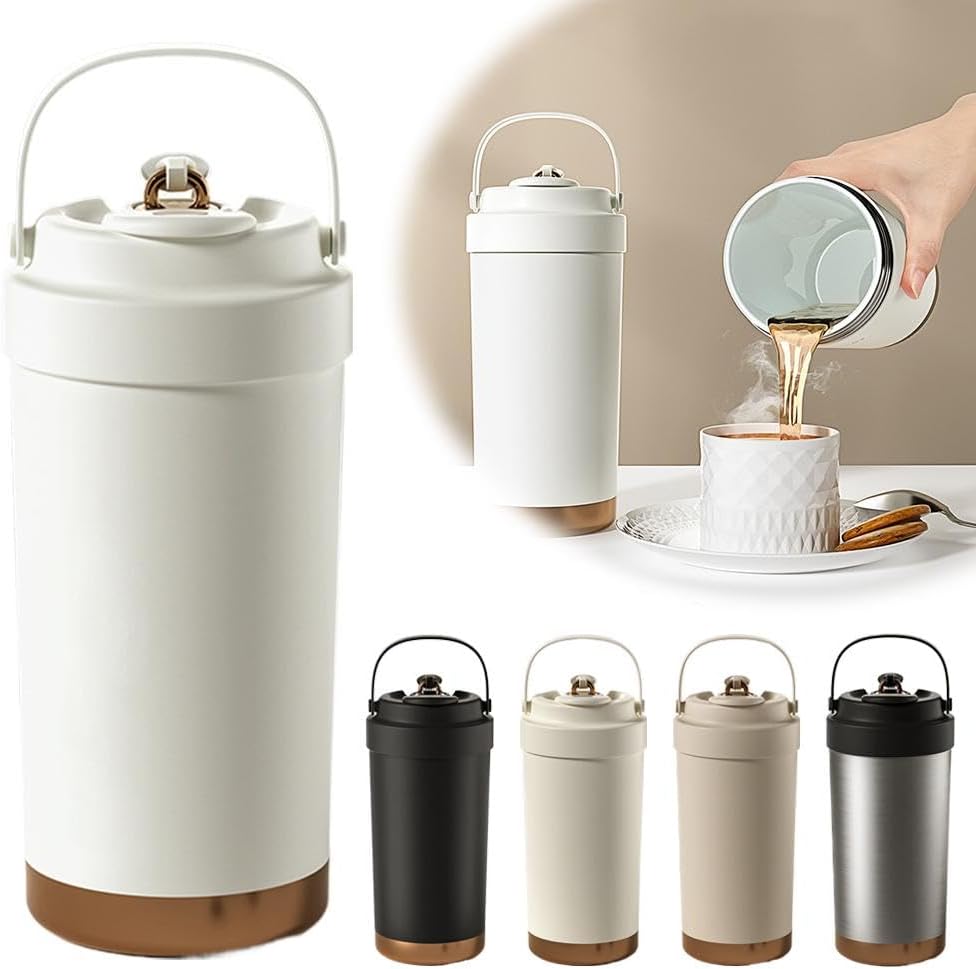 魔法瓶カップ 保温保冷兼用 水筒大容量 500ml 取り外し可能なストロー付き 漏れない 滑り止め底 ハンドル付き 軽量 持ち運び 直飲み 蓋付き 真空断熱タンブラー 保温保冷カップ おしゃれ お手入れ簡単 オフィス アウトドア キャンプ 車内用 316ステンレス製