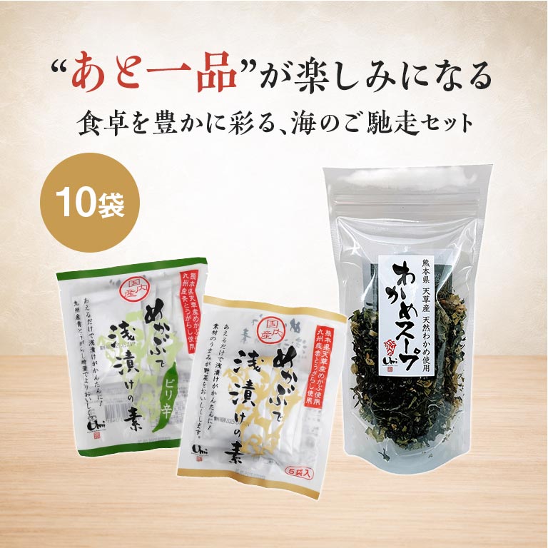 海産物セット わかめスープ めかぶで浅漬けの素 浅漬けの素 ピリ辛 めかぶ わかめ ...