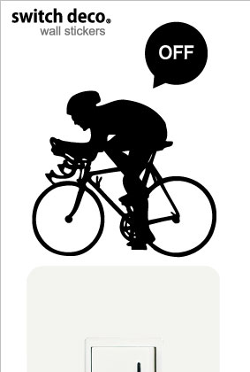ウォールステッカースイッチデコ　自転車1ロードバイク　ゆうパケット送料無料！