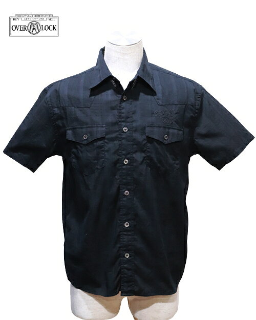 CALEE キャリー S/S DOBBY CHECK WESTERN SHIRT L BLACK CL-15ST016 半袖ウエスタンシャツ　RUDO　アメカジ　ストリート　露骨　仲間意識　刺繍