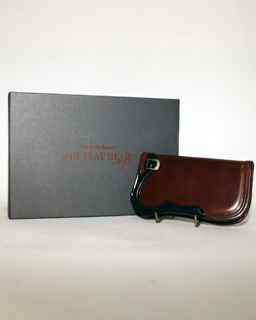 【中古】THE FLAT HEAD ザフラットヘッド MKLABEL Semi Long Wallet CordovanxCrocodile BRNxBLK M...
