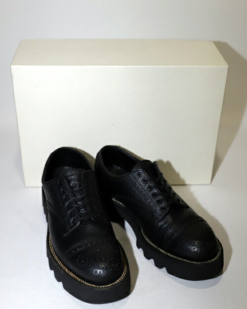 【中古】foot the coacher フットザコーチャー THE RESISTANCE SHOES US7 BLK シューバッグ　360度グッドイヤーウェルテッド製法　ダブルステッチ　1512020