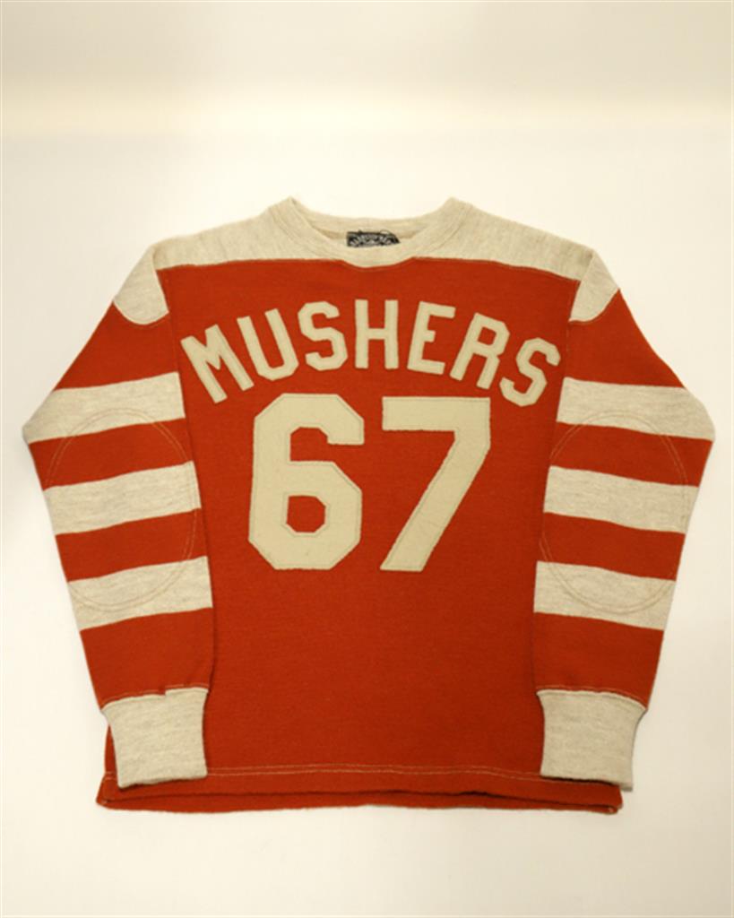 【中古】BARNSTORMERS バーンストーマーズ Early ’30s Hi-Gauge Shetland Wool Football Jersey ’’Mushers 67’’ S Hot Chili/Dirty Oatmeal