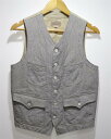 【中古】ADJUSTABLE COSTUME アジャスタブルコスチューム FRENCH WORK STYLE VEST 36 WHTxNVY AP-038(4)