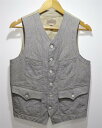 【中古】ADJUSTABLE COSTUME アジャスタブルコスチューム FRENCH WORK STYLE VEST 36 WHTxNVY AP-038