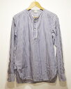 【中古】TATAMIZE タタミゼ NO COLLAR SHIRTS サイズタグ欠損 WHITE / STRIPE TA18-02-004