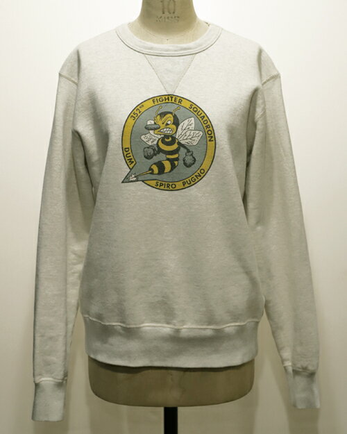 【中古】Buzz Rickson’s バズリクソンズ SET-IN CREW SWEAT SHIRT 352ND FIGHTER SQUADRON L OATMEAL BR67210