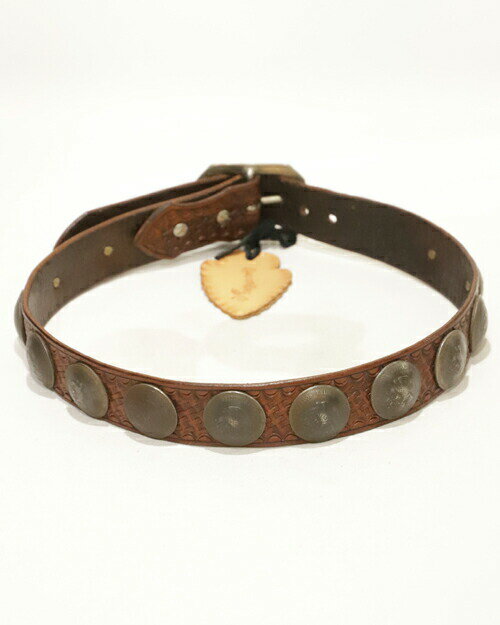 【中古】ROOSTER KING and CO. ルースターキング Basketwave Carving Belt Mexican Coin 13 Concho 34in相当 BRW roosterking018