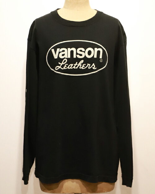 【中古】VANSON バンソン ロゴTEE LL BLK 丸胴