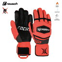 REUSCH ロイシュ スキー グローブ レーシング GS ナックルプロテクション 5本指 ユニセックス WORLDCUP WARRIOR GS ブラック/フルオレッド