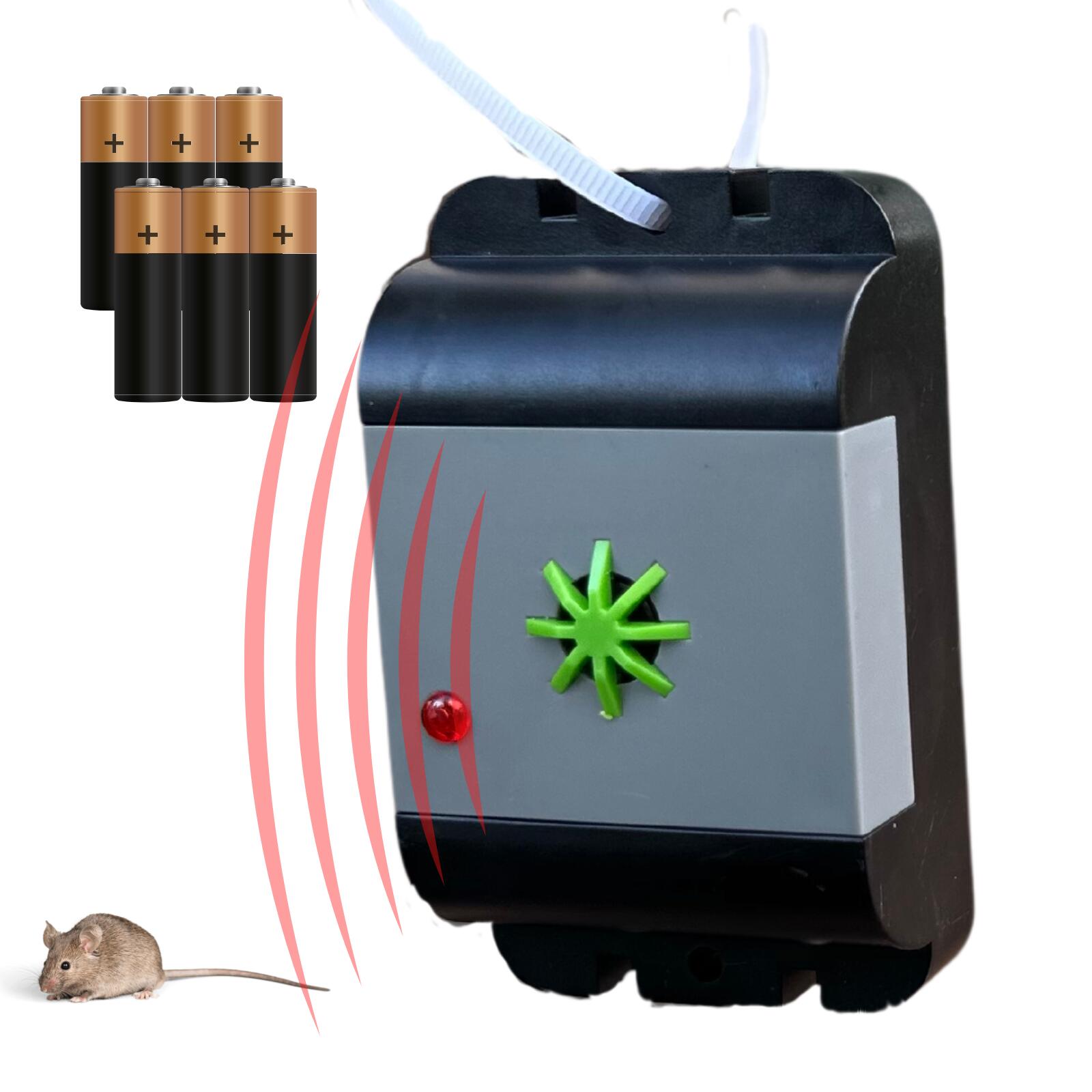 ISOTRONIC ネズミ超音波 ネズミ駆除 鼠 ネズミよけ 超音波 撃退器 防水 電池式 どこでも 設置 屋外 吊るせる 有効範囲 40平方メートル 70632