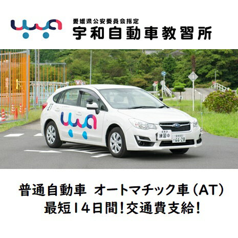 普通自動車免許　オートマチック車　AT車　※準シーズンA入校限定　合宿免許愛媛県西予市