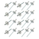 uxcell ブラインドリベット 5056アルミ製 シルバートーン 5mm x 10mm x 16mm 20個入り