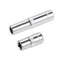 uxcell 6.35mmドライブ 7mm 6ポイントソケットシャロー ディープセットCr-Vスチール 2個