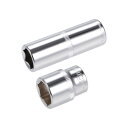 uxcell 6ポイントソケット シャローおよびディープセット ドライブ10mm ソケットサイズ15mm Cr-Vスチール 2個入り