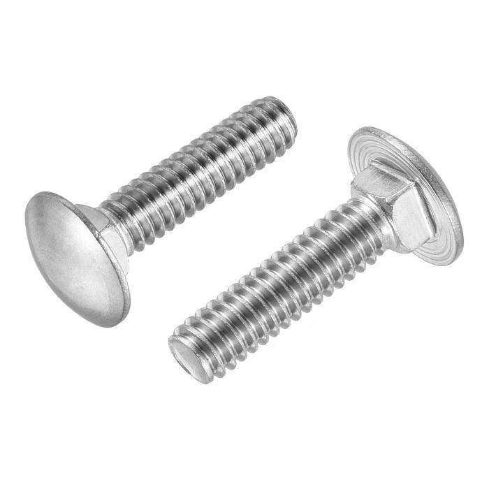 uxcell キャリッジボルト 1/4-20x25 mm ラウンドヘッド スクエアネック 304ステンレス鋼 25個