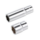 uxcell 9.5mmドライブ 14mm 6ポイントソケットシャロー ディープセットCr-Vスチール 2個