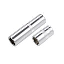 uxcell 6ポイントソケット シャローおよびディープセット ドライブ13 mm ソケットサイズ15mm Cr-Vスチール 2個入り