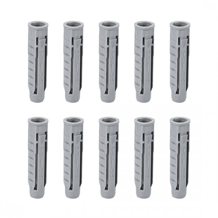 uxcell プラスチック拡張パイプ フレーム固定チューブ グレー プラスチック 10x50mm カラムコンクリートアンカー ウォールプラグ 24個入り