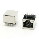 uxcell RJ45 PCBジャック RJ45 8P8C プラスチック 金属 シルバートーン ブラック 2個入り