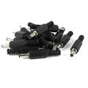 uxcell プラスチック シェール1.3mm x 3.5mm オス DC パワー プラグ ジャック アダプター ブラック 15個