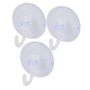 uxcell サクションカップフック ウォールハンガー 直径5cm クリアブルー 3個入り(3)