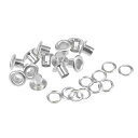 uxcell グロメットアイレット ワッシャーキット付き 合金グロメット DIY クラフトプロジェクト用 シルバートーン 10x5x7 mm 100セット(4)
