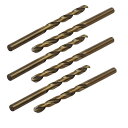 uxcell ツイストドリルビット ストレートシャンク シャンパンカラー 5.8mm 直径 6枚入り(4)